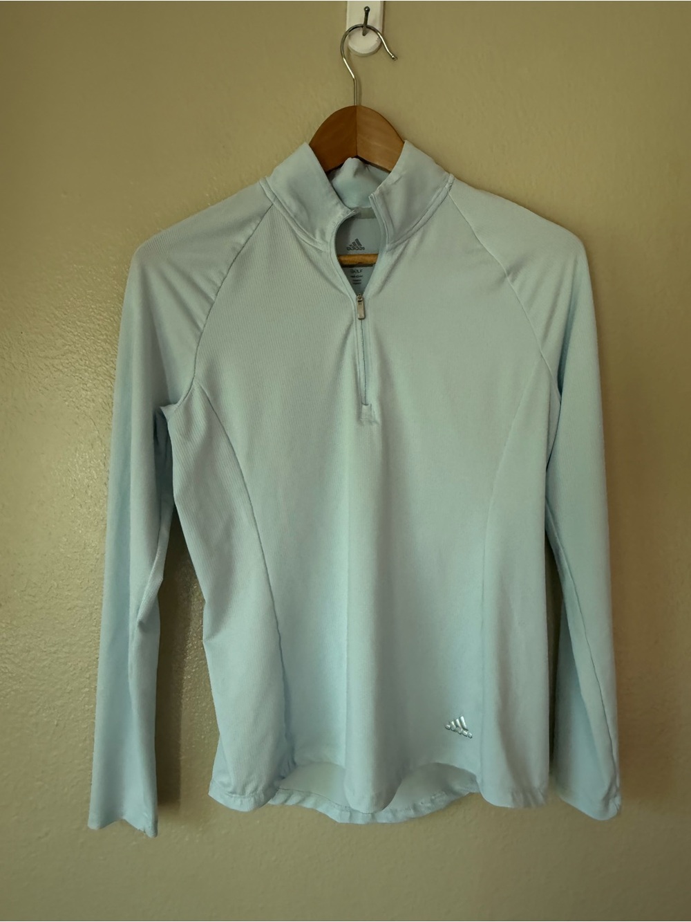 ❇️adidas Light Blue Long-Sleeve Half-Zip Performance Top 2 for $22❇️